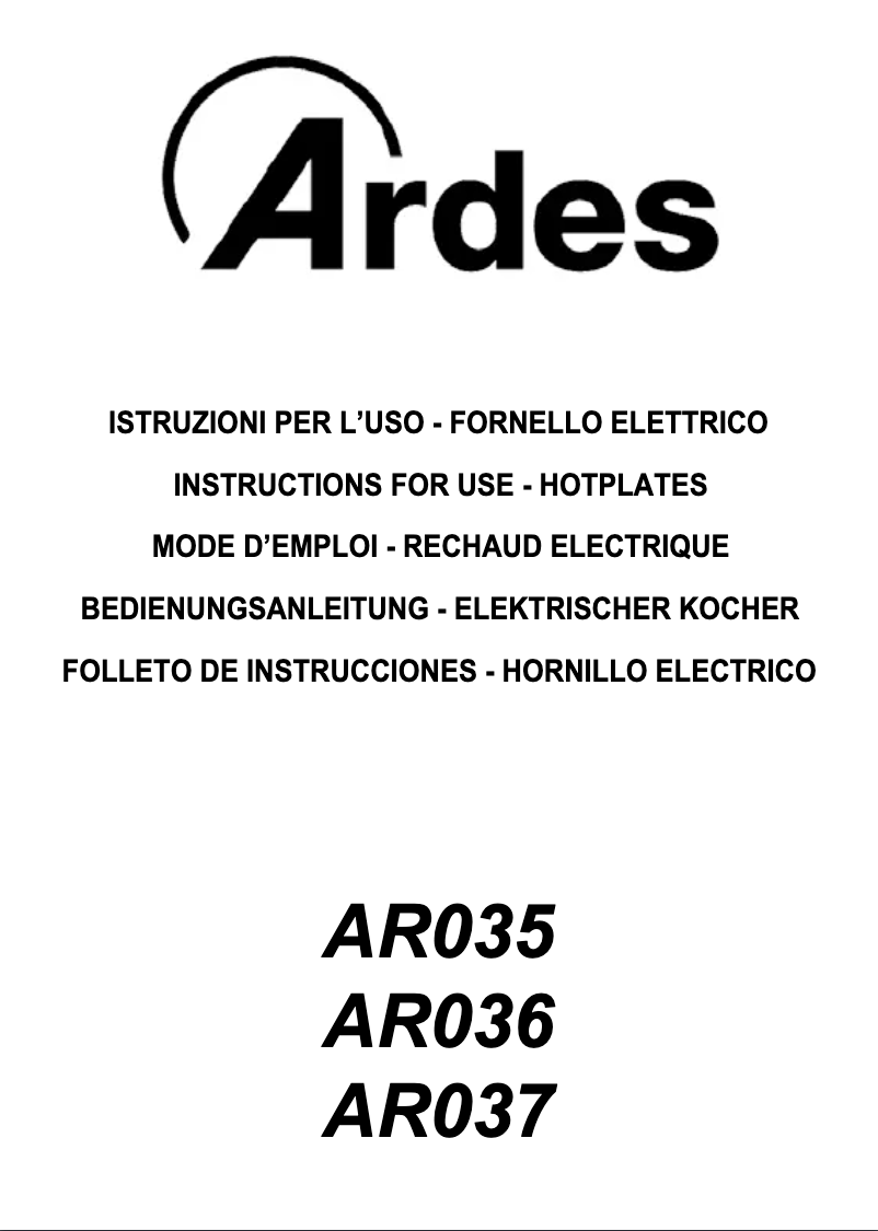 Page n°1 - Mode d'emploi Ardes AR035