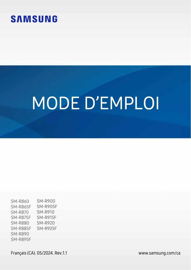 Page 1 de la notice Manuel utilisateur Samsung Galaxy Watch 5