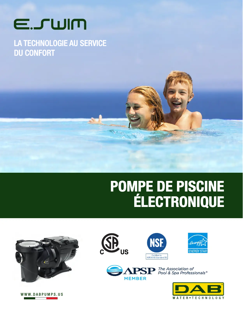 Image de la première page du manuel de l'appareil E.Swim 300 M