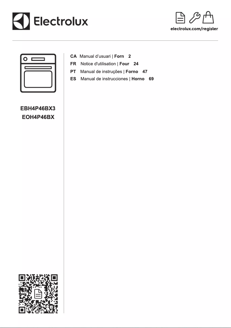 Image de la première page du manuel de l'appareil EOH4P46BX