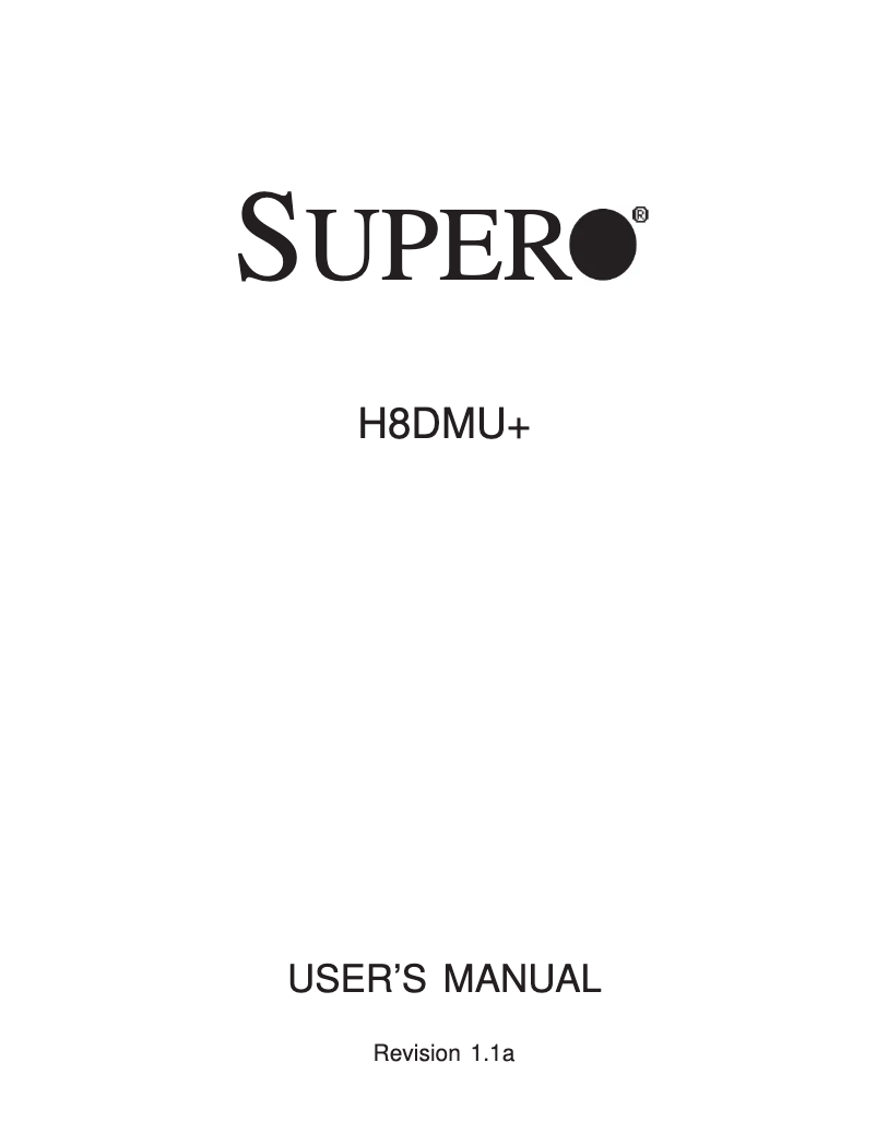 Image de la première page du manuel de l'appareil MBD-H8DMU+-B