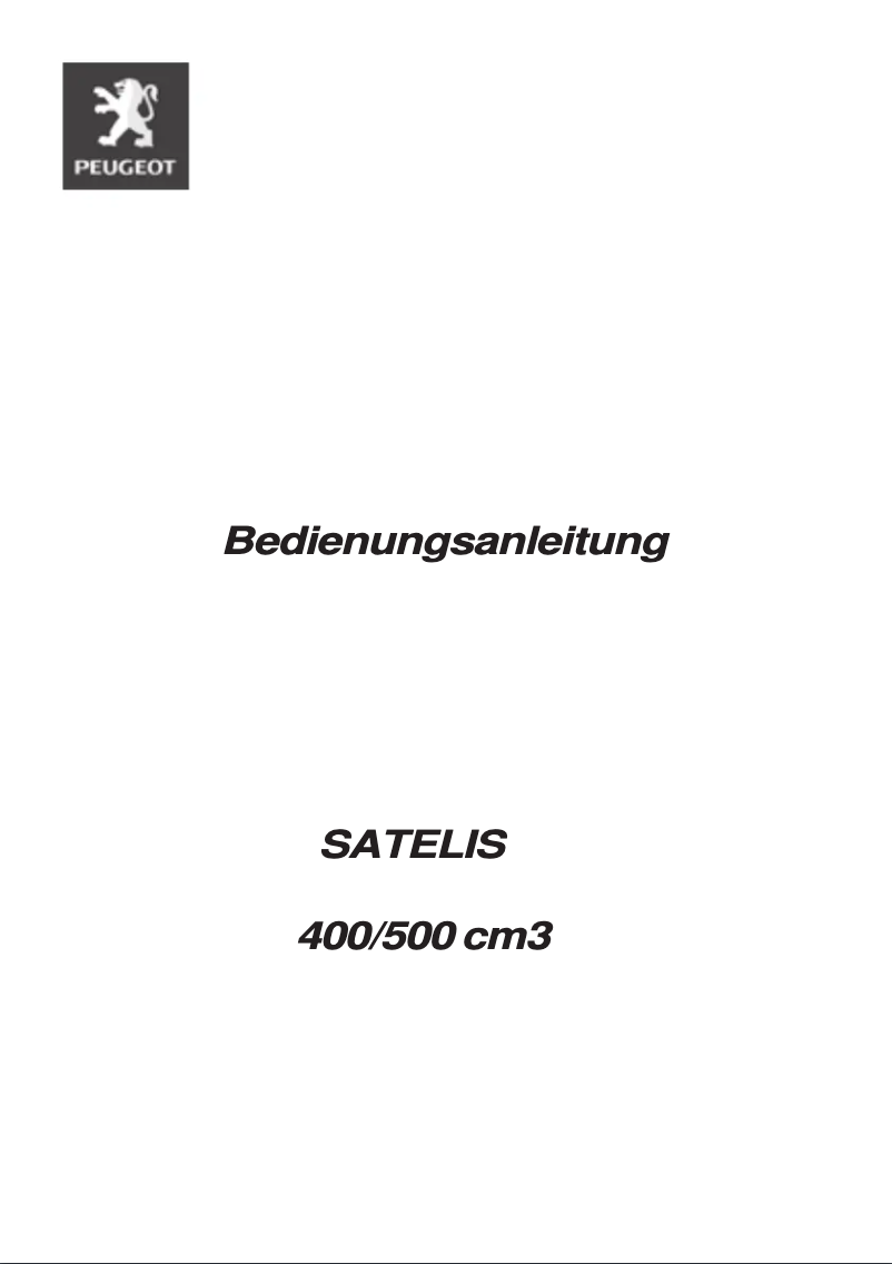 Page 1 de la notice Manuel utilisateur Peugeot Satelis 400cc