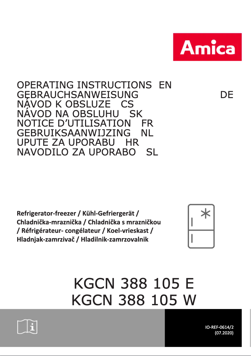 Page 1 de la notice Manuel utilisateur Amica KGCN 388 105 W