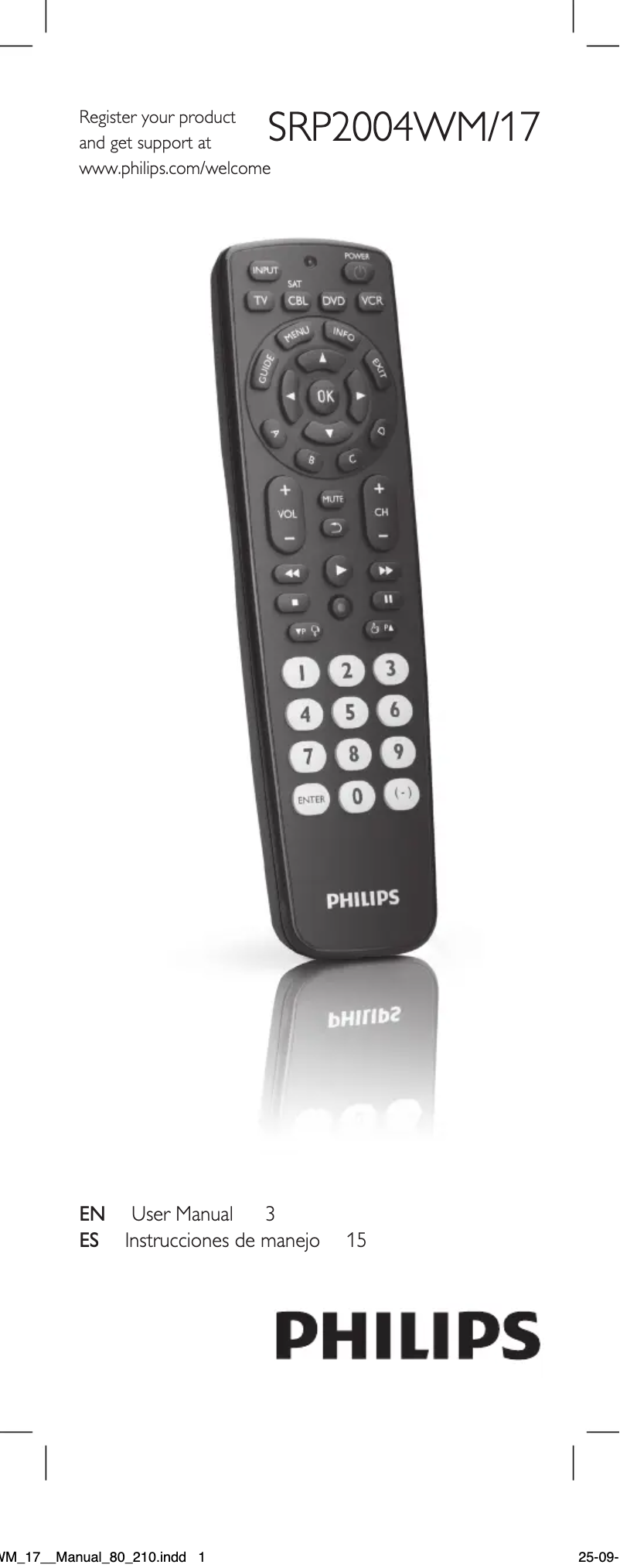 Image de la première page du manuel de l'appareil SRP2004WM