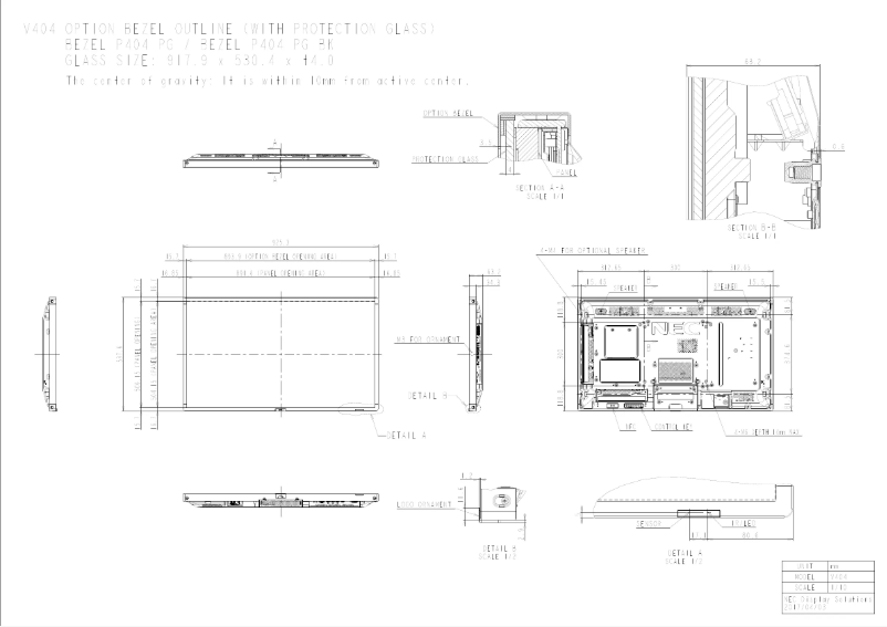Página 1 del manual Dibujo técnico NEC MultiSync V404 PG