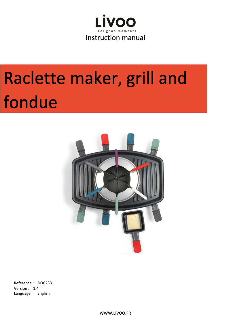 Page 1 de la notice Manuel utilisateur Livoo DOC233