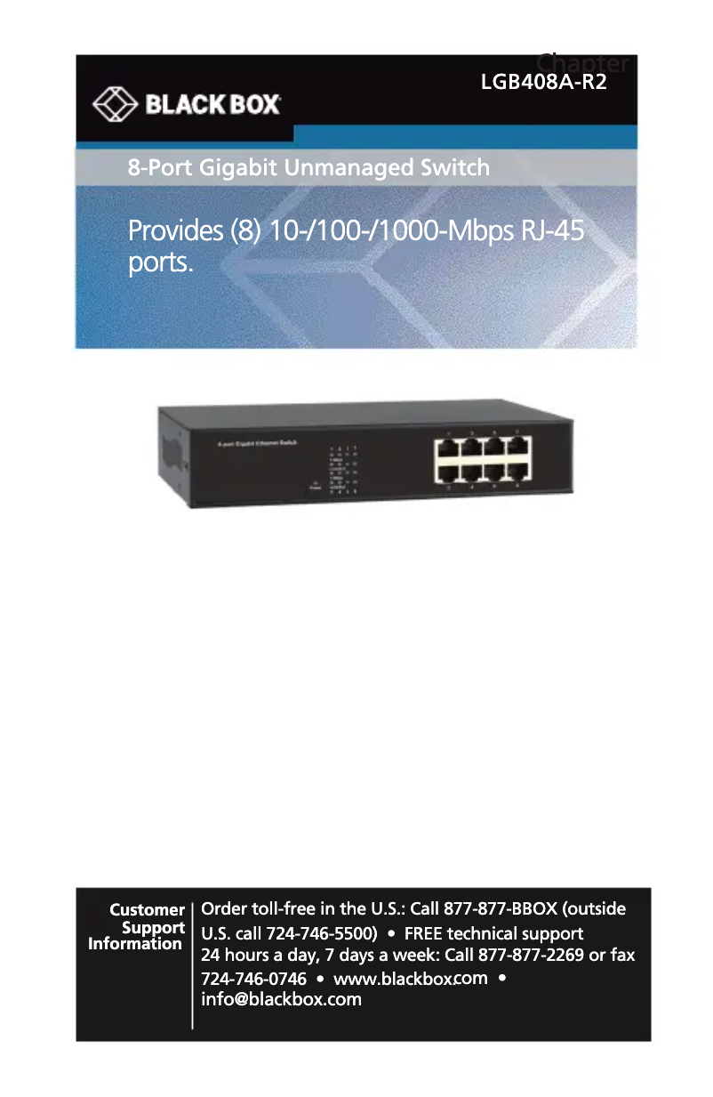 Page n°1 - Manuel utilisateur Black Box LGB408A-R2