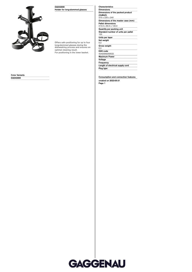 Image de la première page du manuel de l'appareil DA043000