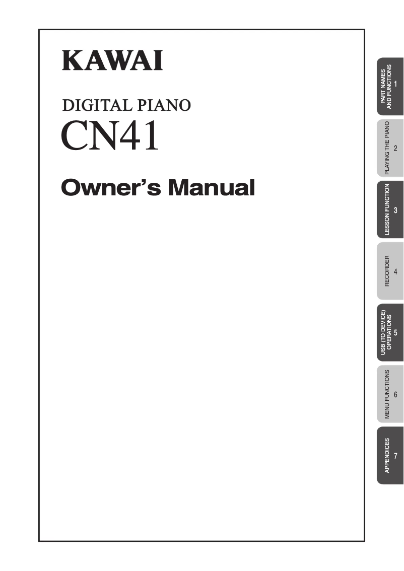Page 1 de la notice Manuel utilisateur Kawai CN41