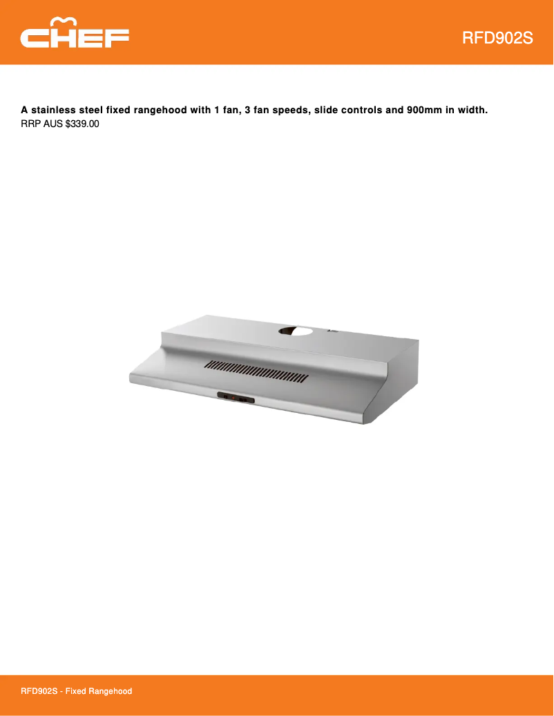 Página 1 del manual Ficha técnica Chef RFD902S