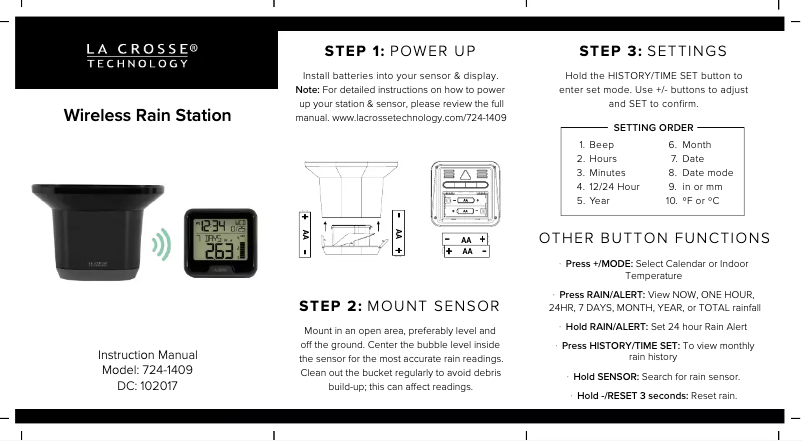 Image de la première page du manuel de l'appareil 724-1409