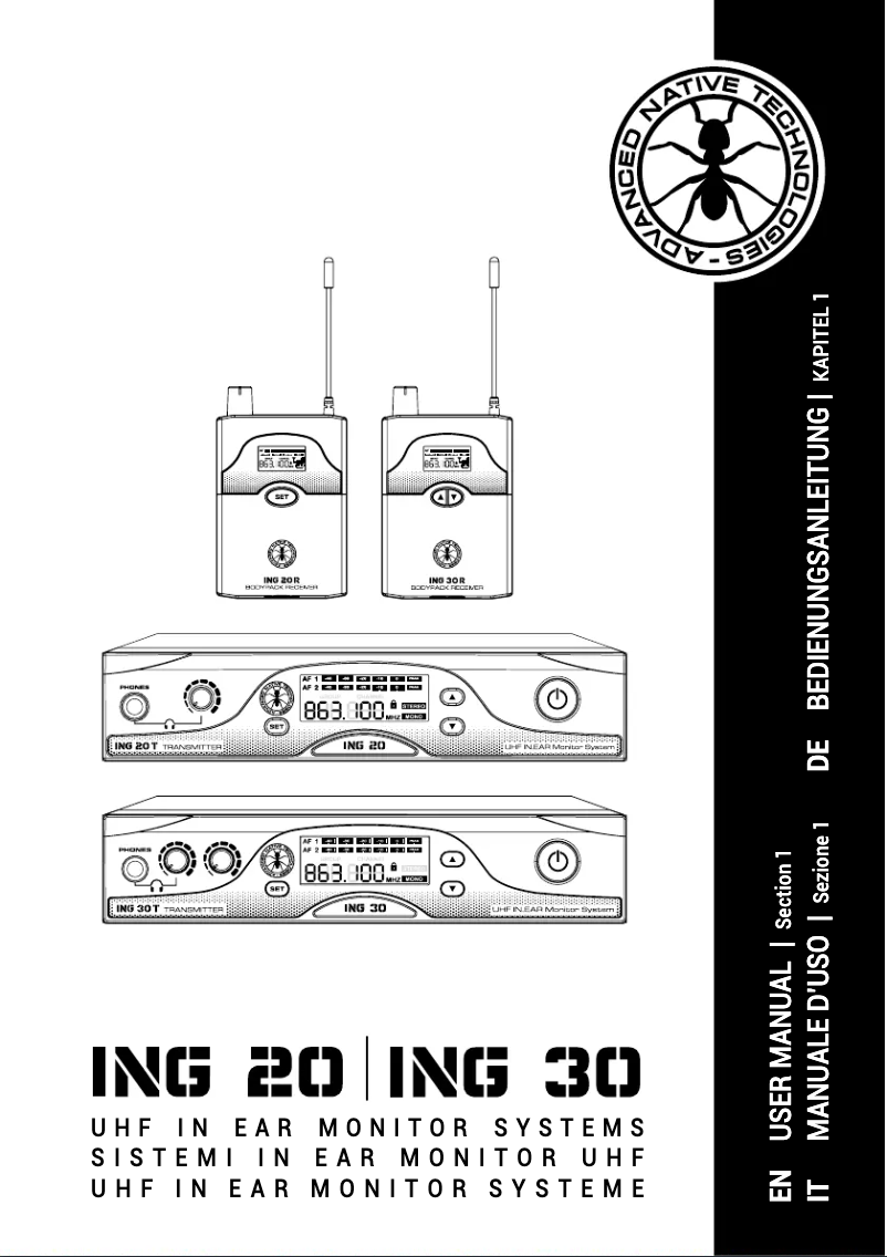 Page n°1 - Manuel utilisateur ANT ING 30