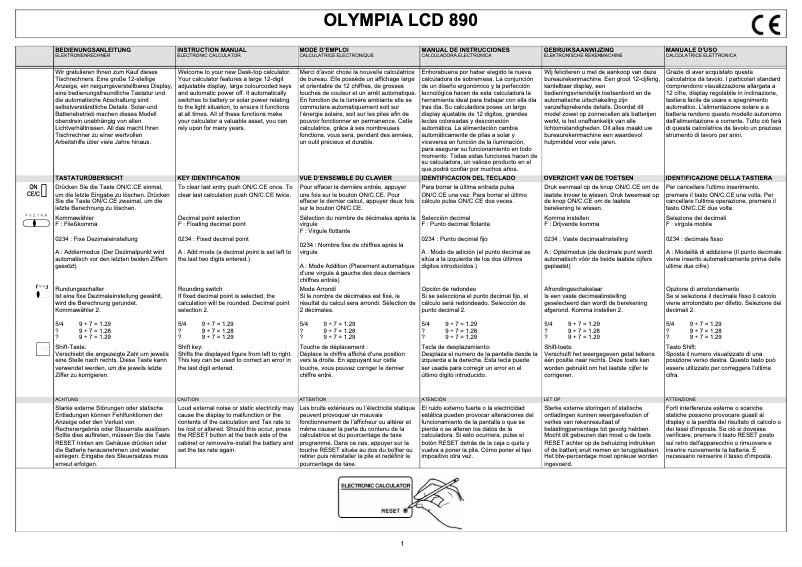 Image de la première page du manuel de l'appareil LCD-890