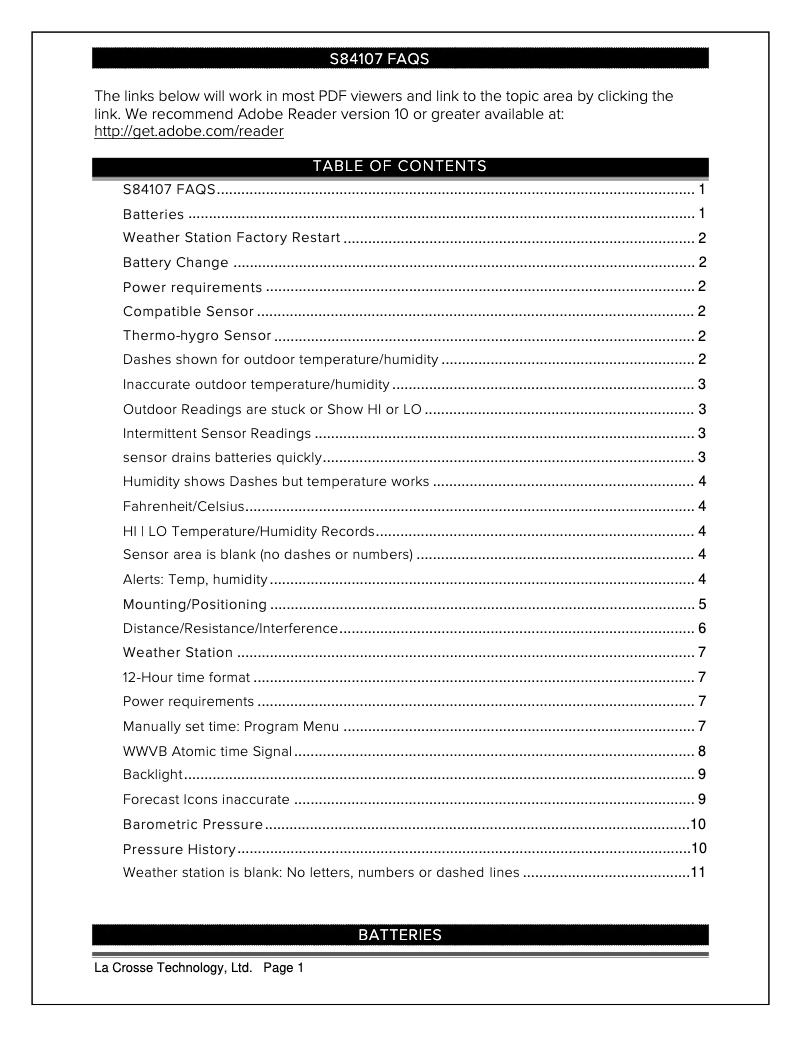 Image de la première page du manuel de l'appareil S84107