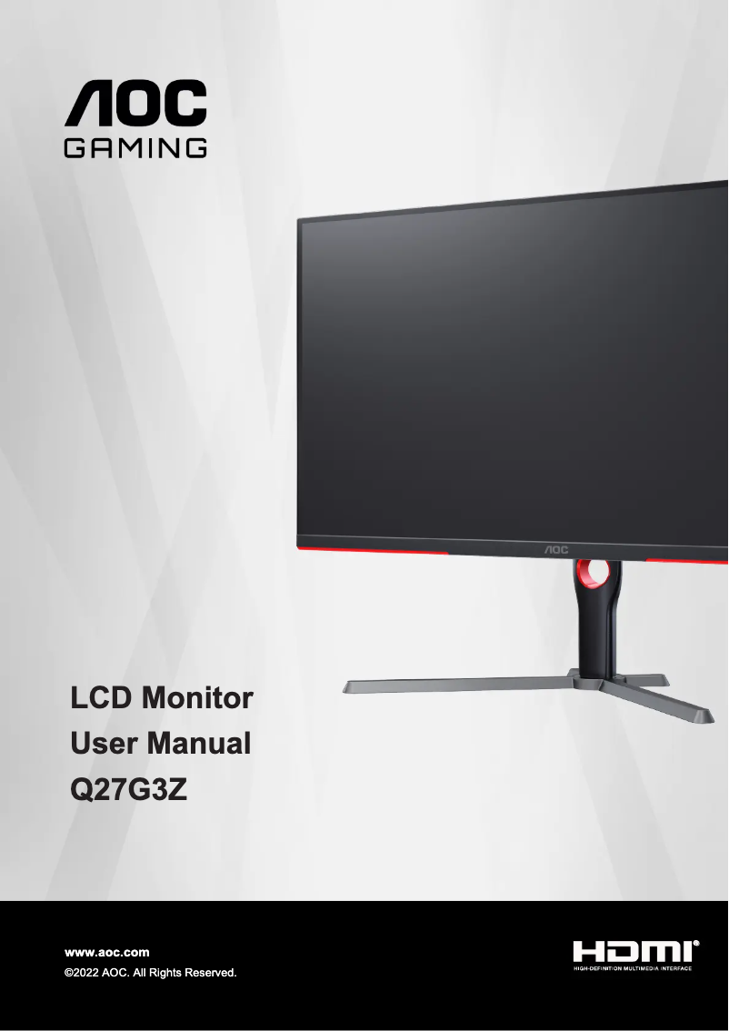 Image de la première page du manuel de l'appareil Q27G3Z