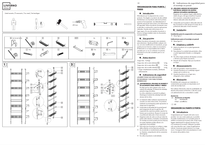 Page 1 de la notice Manuel utilisateur Livarno Lux HG07946-45