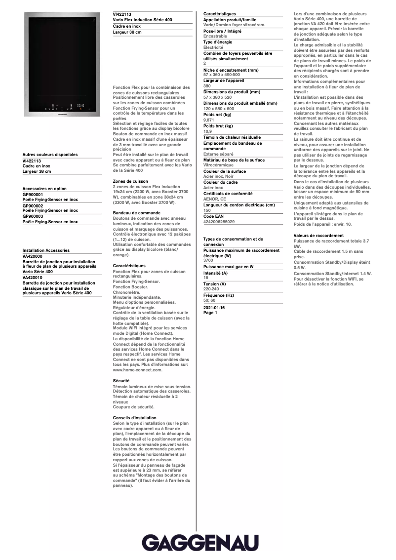 Image de la première page du manuel de l'appareil VI422113