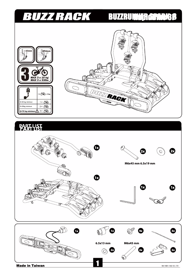 Page n°1 - Manuel utilisateur Buzz Rack Buzzrunner Spark 3