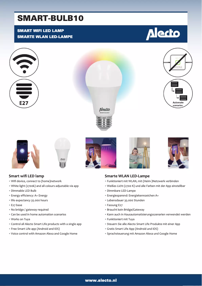 Page n°1 - Manuel utilisateur Alecto SMART-BULB10