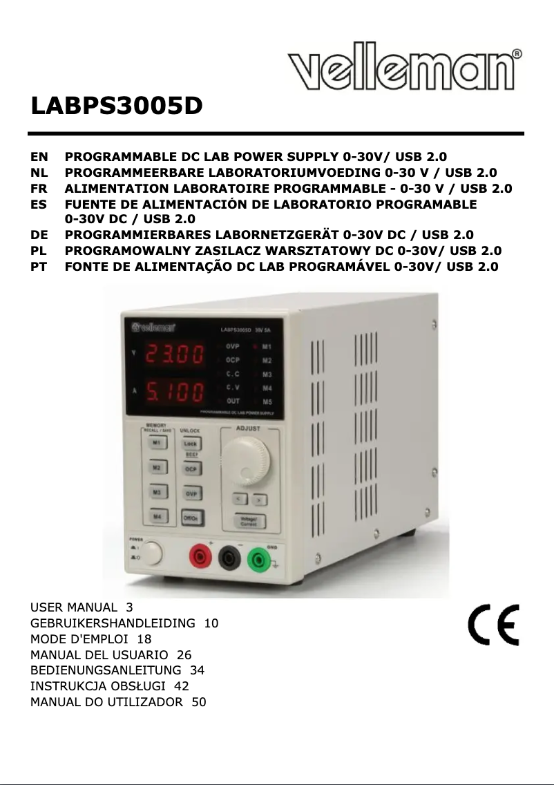 Página 1 del manual Manual de usuario Velleman LBPS3005DN
