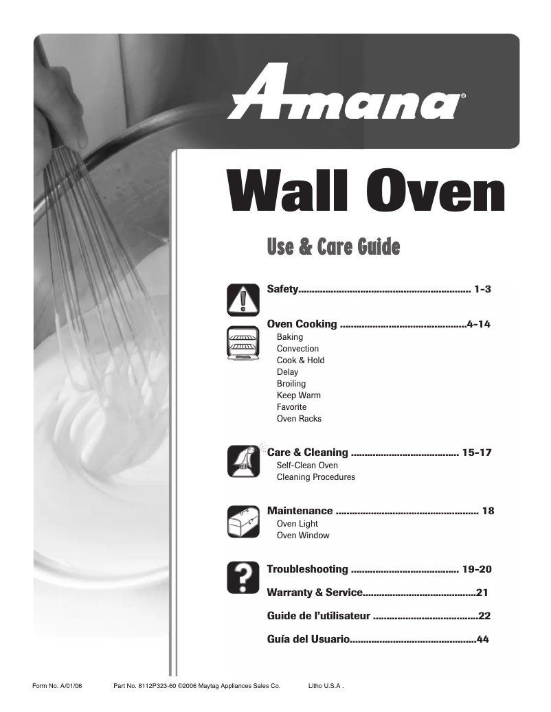 Page n°1 - Manuel utilisateur Amana AEW4630DDQ14