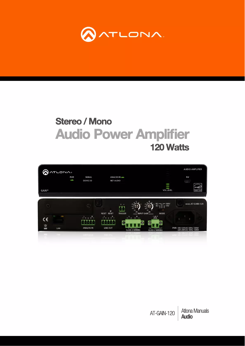 Página 1 del manual Manual de usuario Atlona AT-GAIN-120