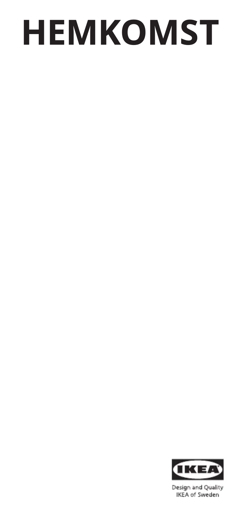 Image de la première page du manuel de l'appareil HEMKOMST 405.801.01