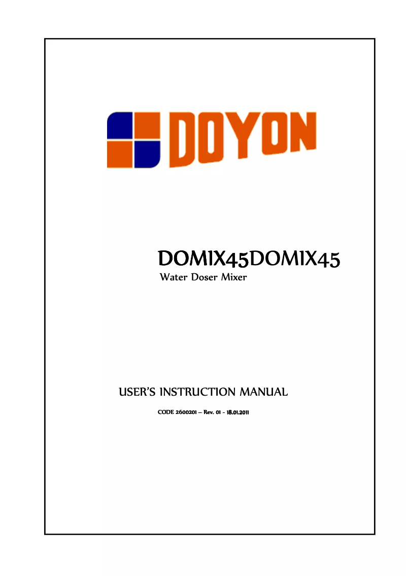 Page n°1 - Manuel utilisateur Doyon Domix 45
