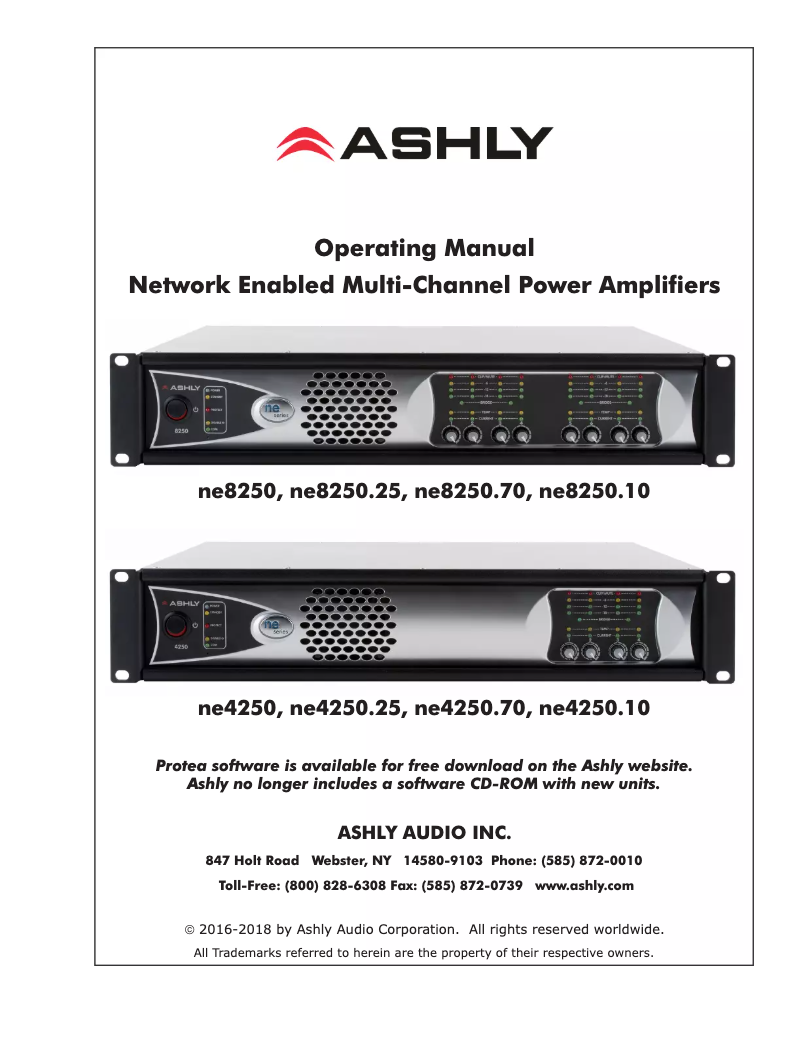 Page n°1 - Manuel utilisateur Ashly ne8250