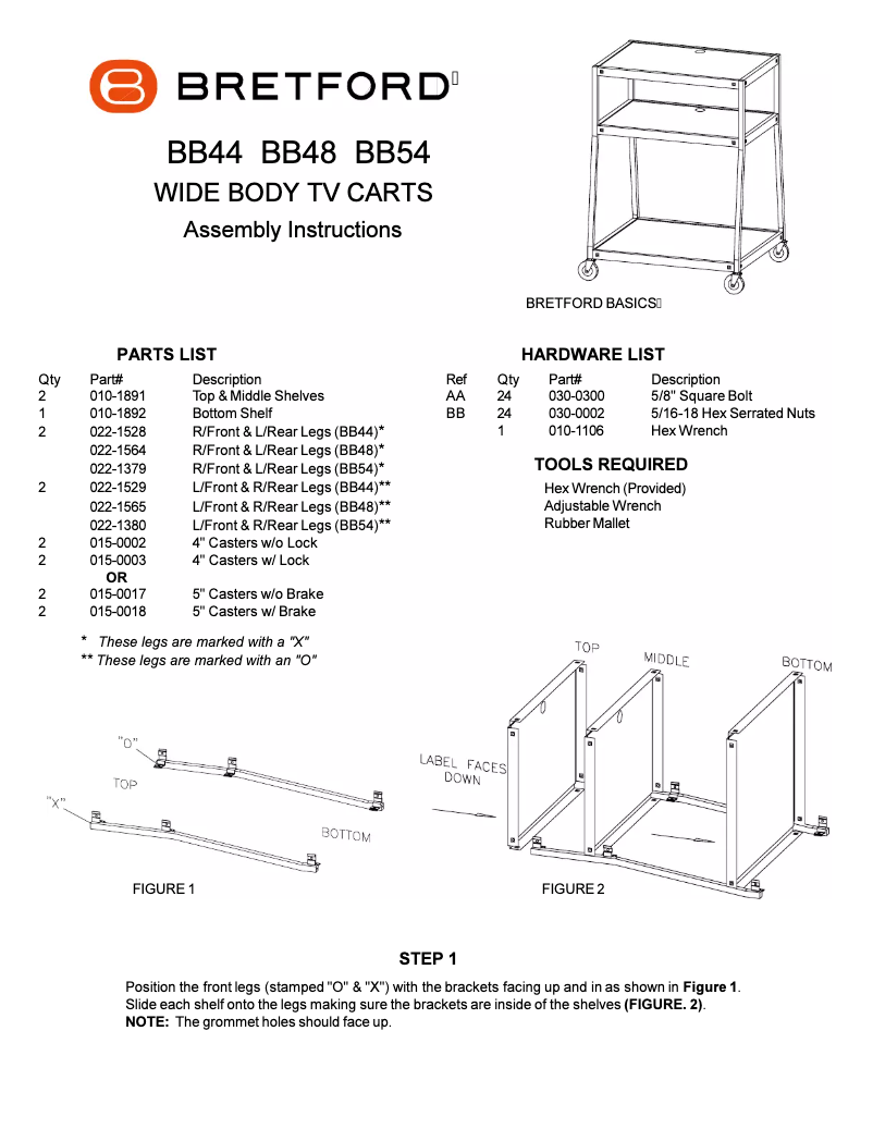 Page 1 de la notice Manuel utilisateur Bretford BB44-P5