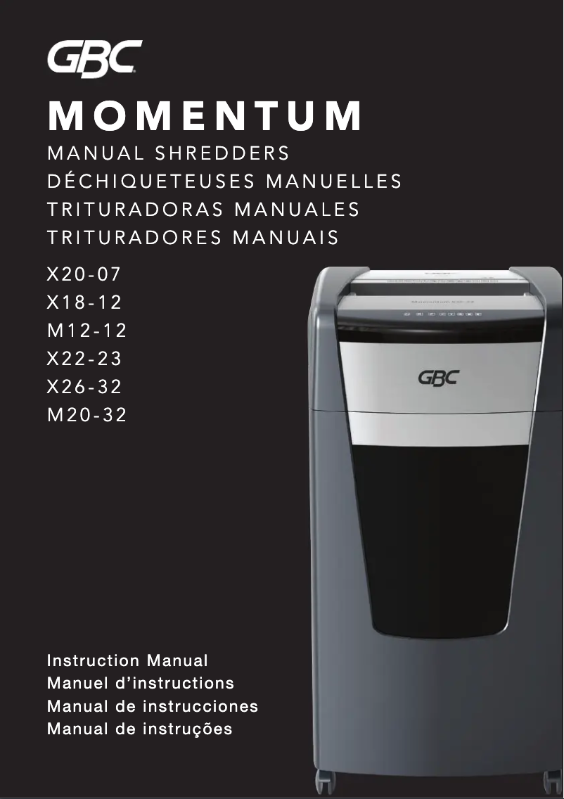 Page n°1 - Manuel utilisateur GBC Momentum X22-23