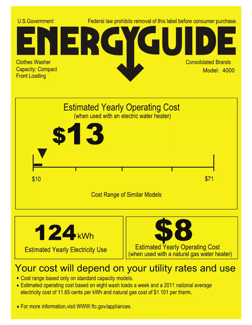 Page 1 de la notice Label énergétique Morris MO 4000 CV