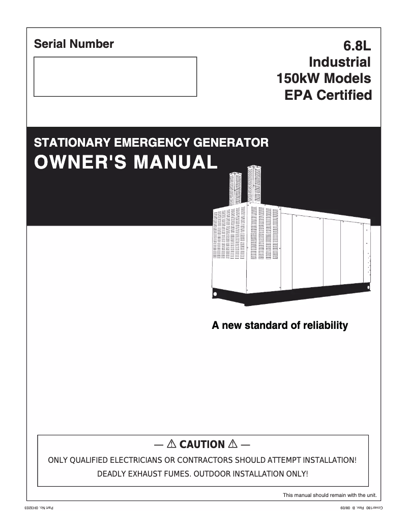 Page n°1 - Manuel utilisateur Generac QT15068GNSYA