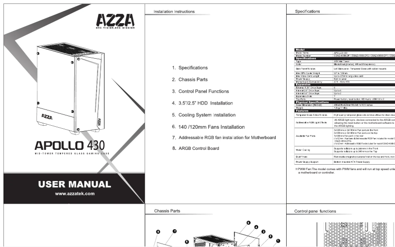 Image de la première page du manuel de l'appareil Apollo 430