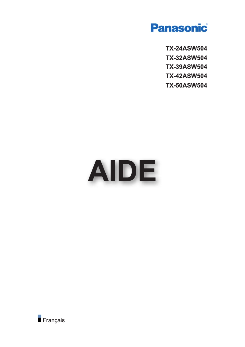 Page 1 de la notice Manuel utilisateur Panasonic Viera TX-32ASW504