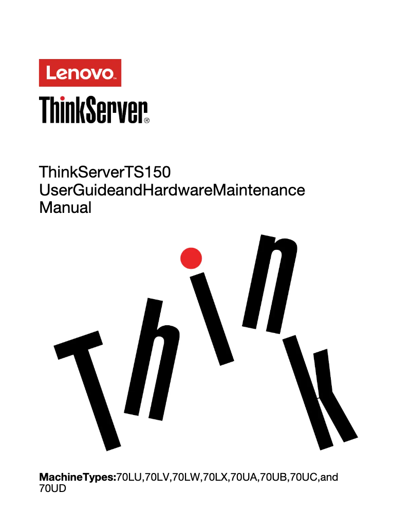 Page 1 de la notice Manuel utilisateur Lenovo ThinkServer TS150