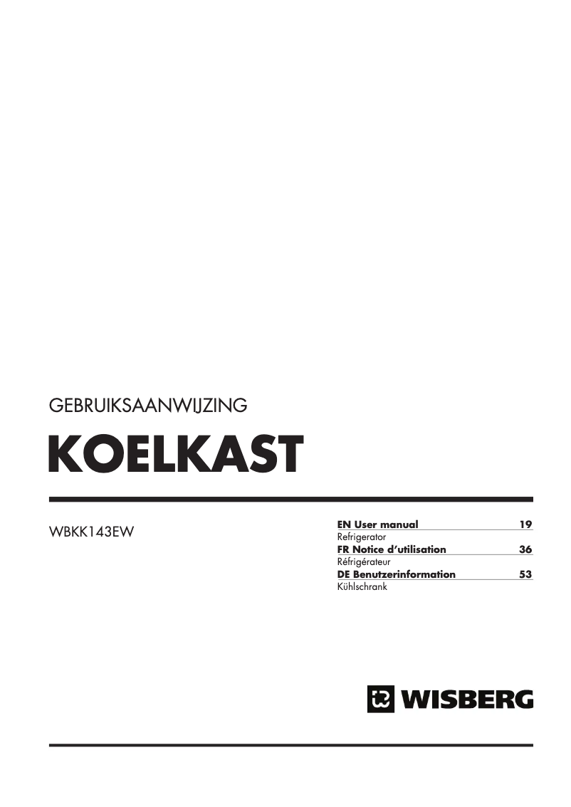 Page n°1 - Manuel utilisateur Wisberg WBKK143EW