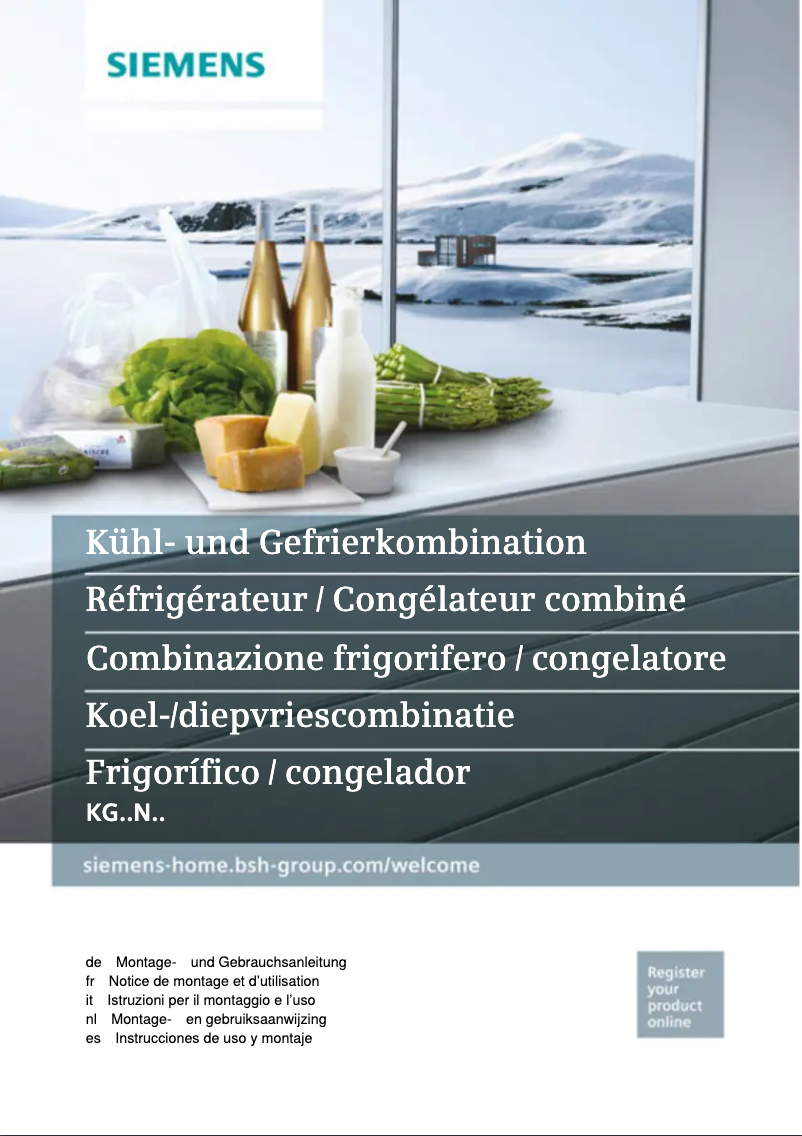 Image de la première page du manuel de l'appareil KG36NVW3A