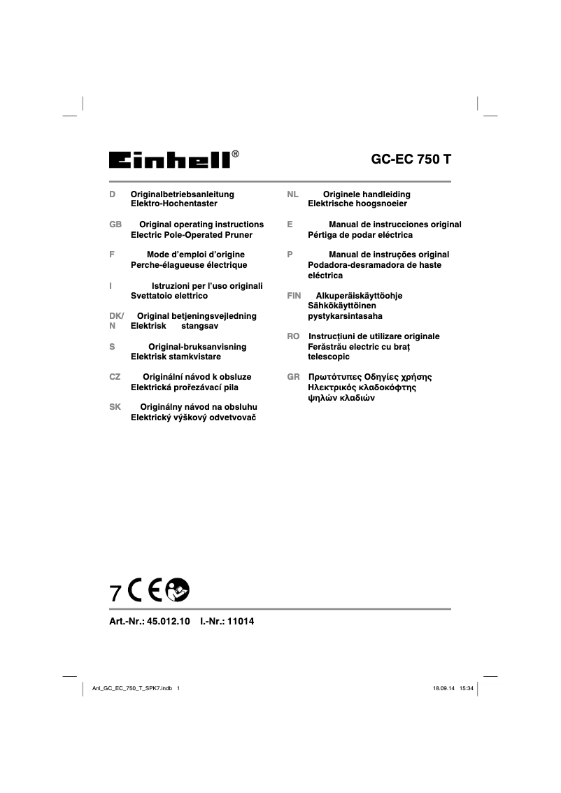 Image de la première page du manuel de l'appareil GC-EC 720 T