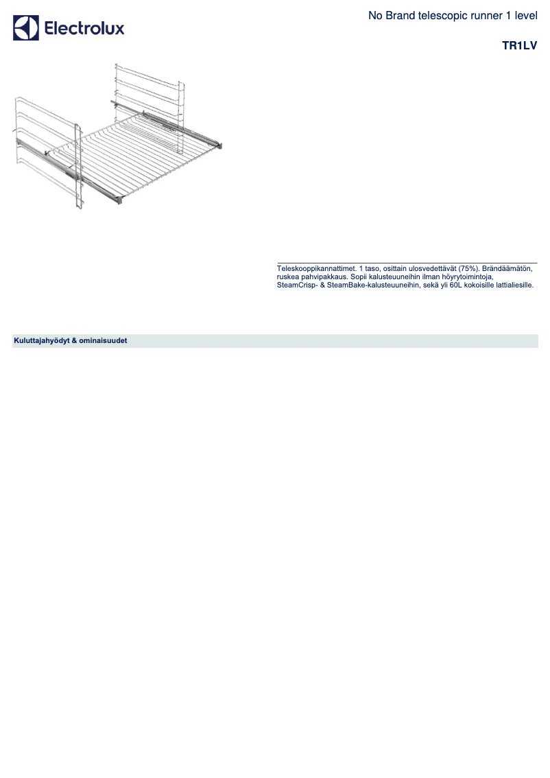 Image de la première page du manuel de l'appareil TR1LV