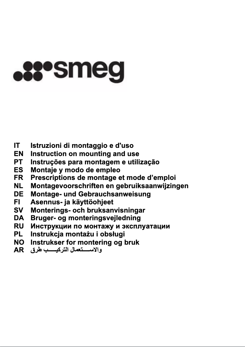 Page n°1 - Manuel utilisateur Smeg KSE600CHXE