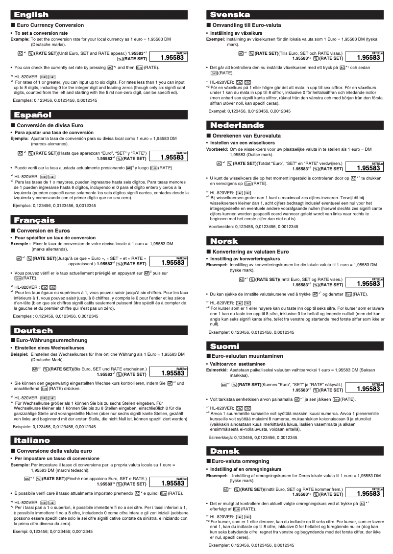 Image de la première page du manuel de l'appareil HS-8VER