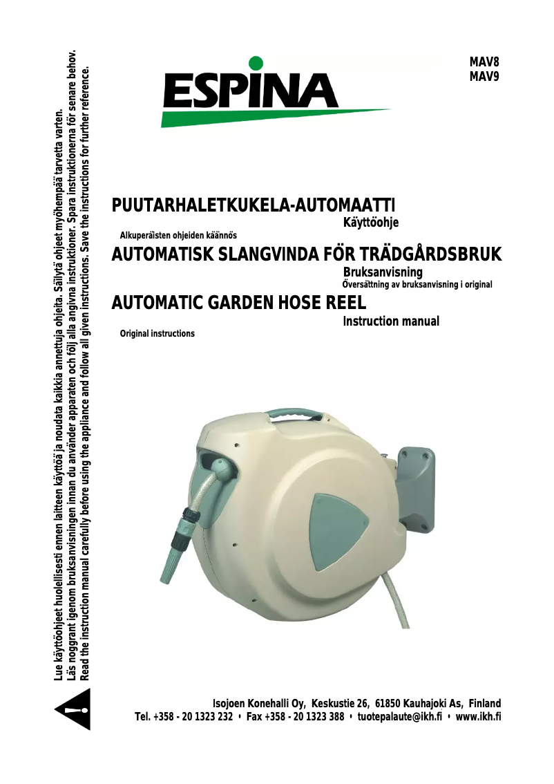 Page n°1 - Manuel utilisateur Espina MAV9