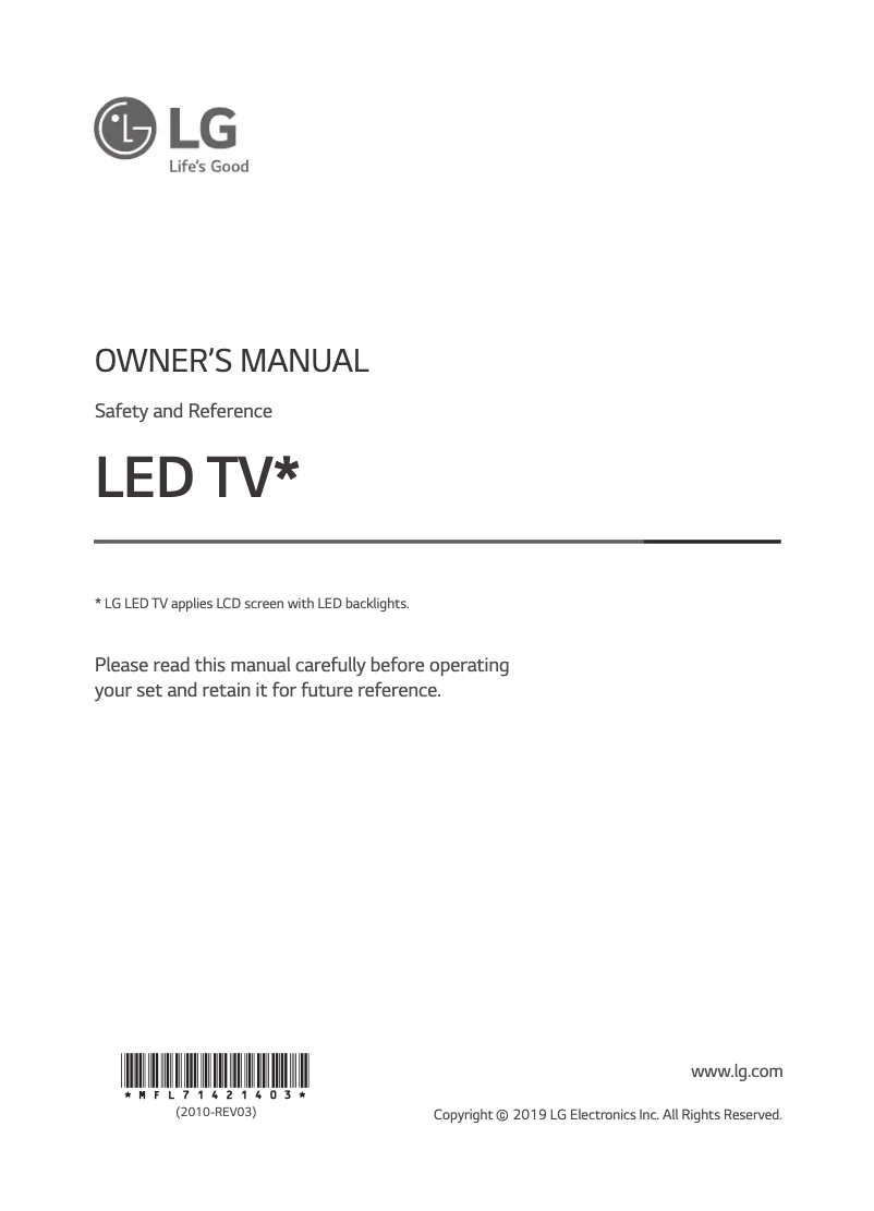 Page 1 de la notice Manuel utilisateur LG 32LM630BPVB