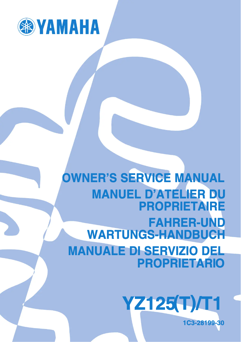 Image de la première page du manuel de l'appareil YZ125 (2004)
