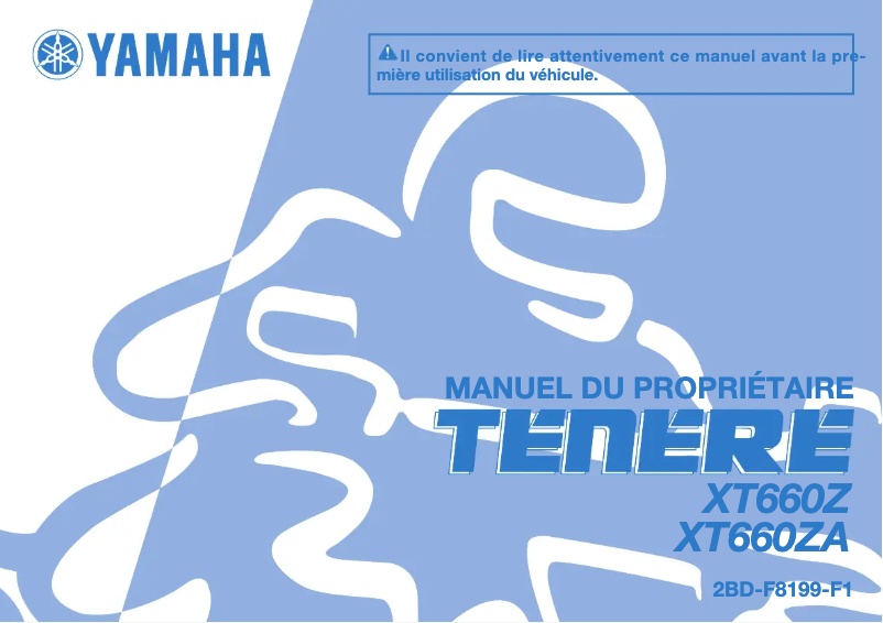 Image de la première page du manuel de l'appareil XT660Z (2015)