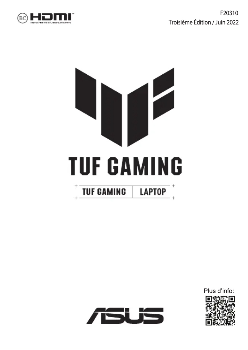 Image de la première page du manuel de l'appareil TUF Gaming A17
