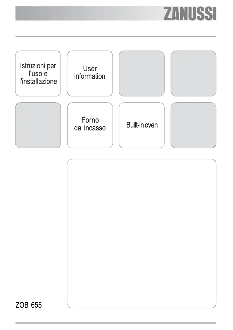 Page 1 de la notice Manuel utilisateur Zanussi ZOB655X