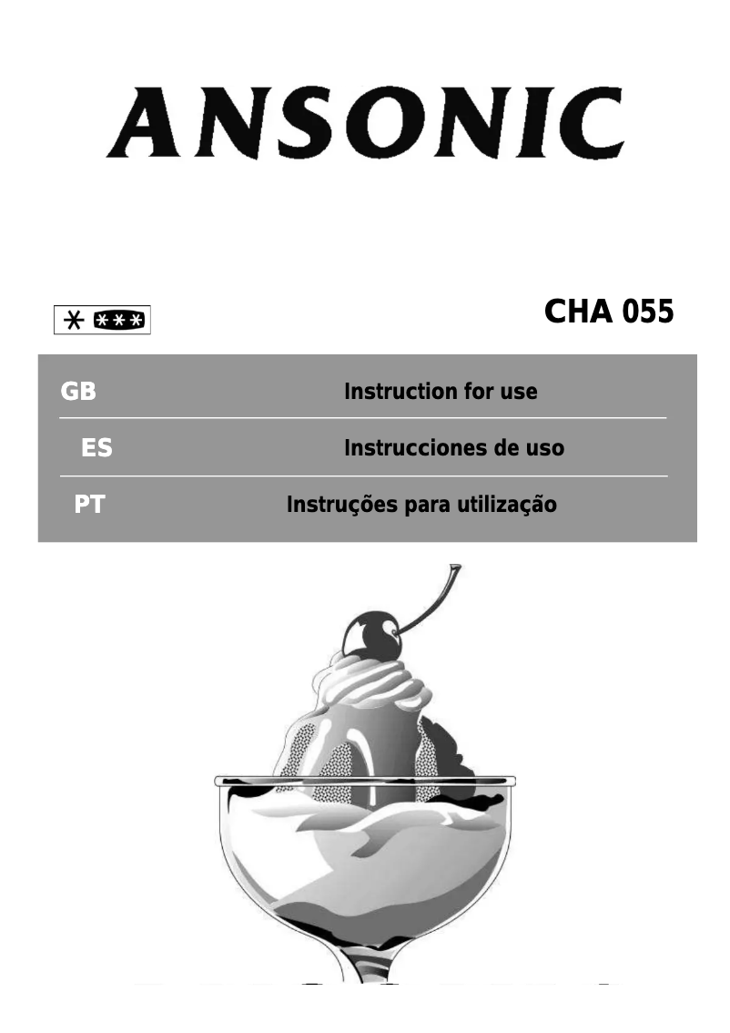 Page 1 de la notice Manuel utilisateur Ansonic CHA 055