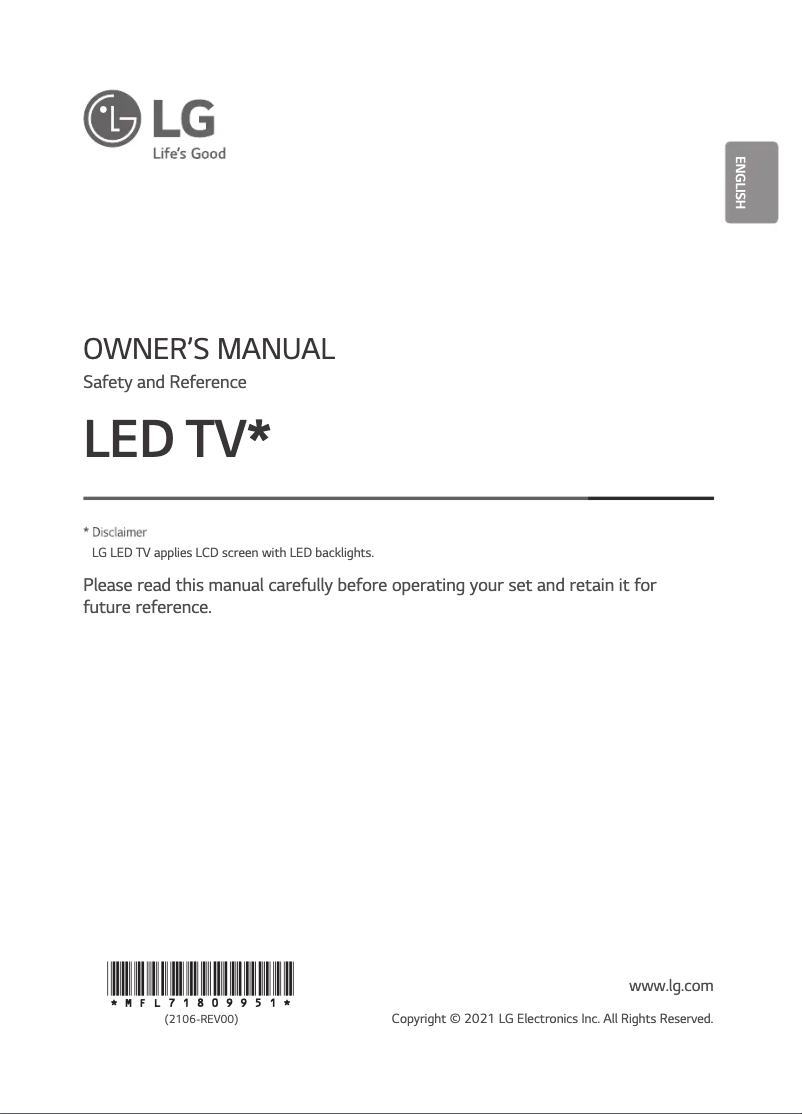 Page n°1 - Manuel utilisateur LG 43UP751C0PF